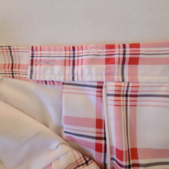 Izod XFG Womens Active Checker Slit Back Pink White Black Mini Skirt Skort Sz 6 - Picture 14 of 15